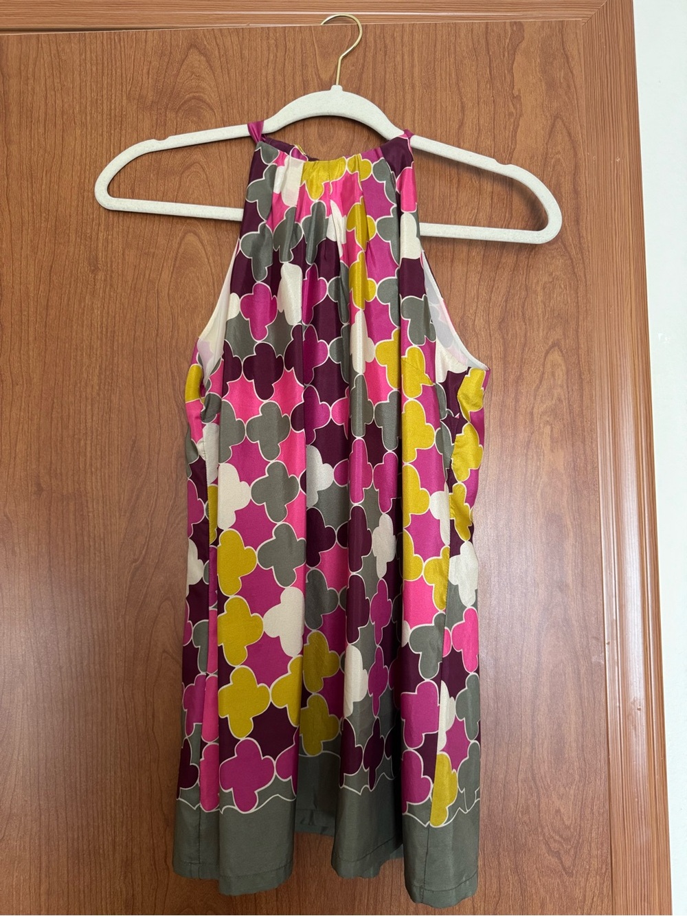 Vintage Tommy Bahama 100% Silk Halter Top - Moroccan Geometric Print Rare